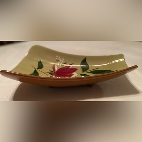 Stangl Pottery 'Magnolia' Footed Relish Tray Curved Dish Mid Century Modern - Picture 3 of 7